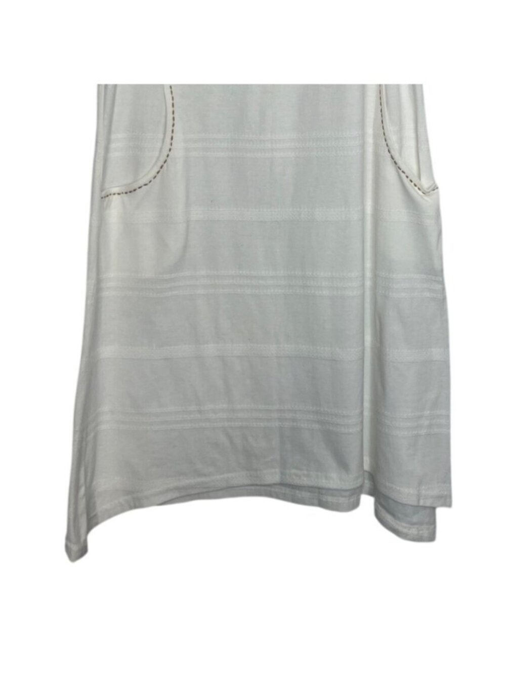 Yak & Yeti Sleeveless Cotton Dress Pockets Medium White New - Picture 4 of 8
